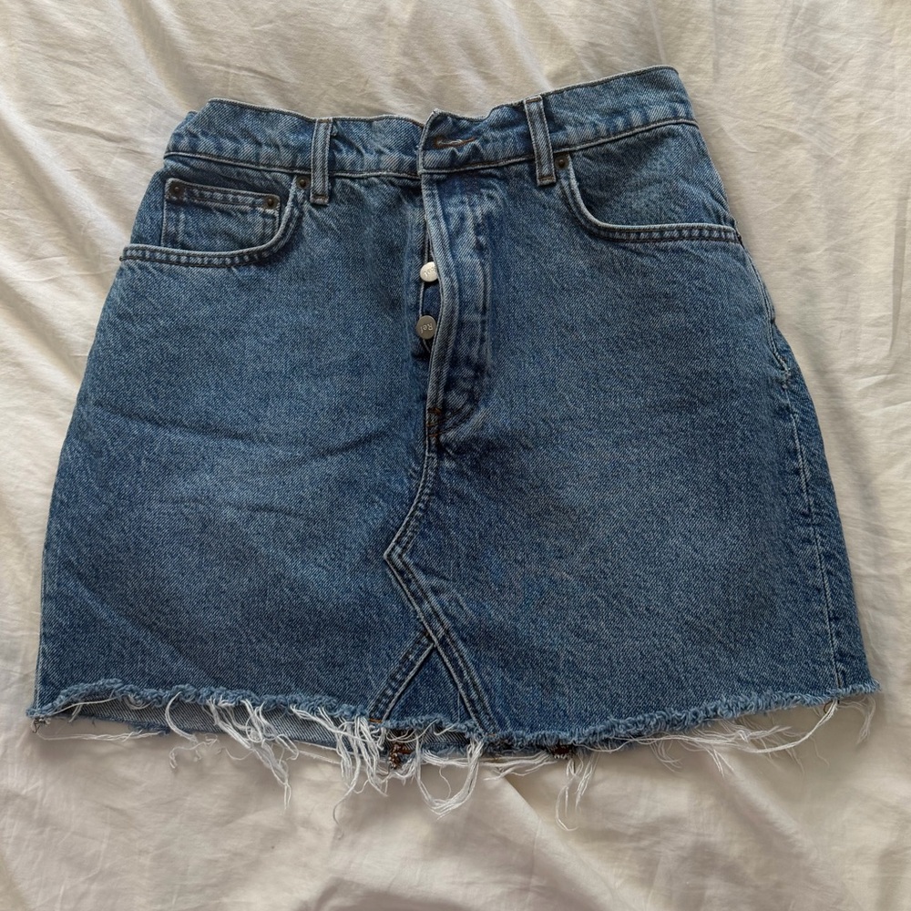 Reformation Cherry Denim skirt